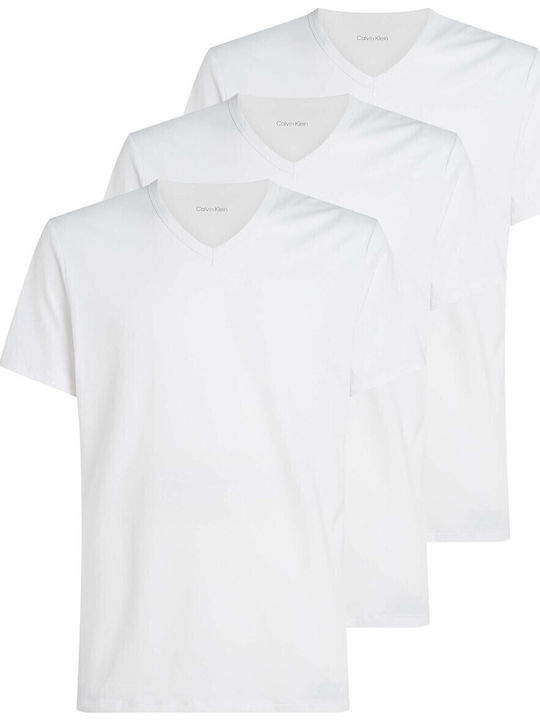 Men's Undershirts Short-sleeved in White Color 3Pack