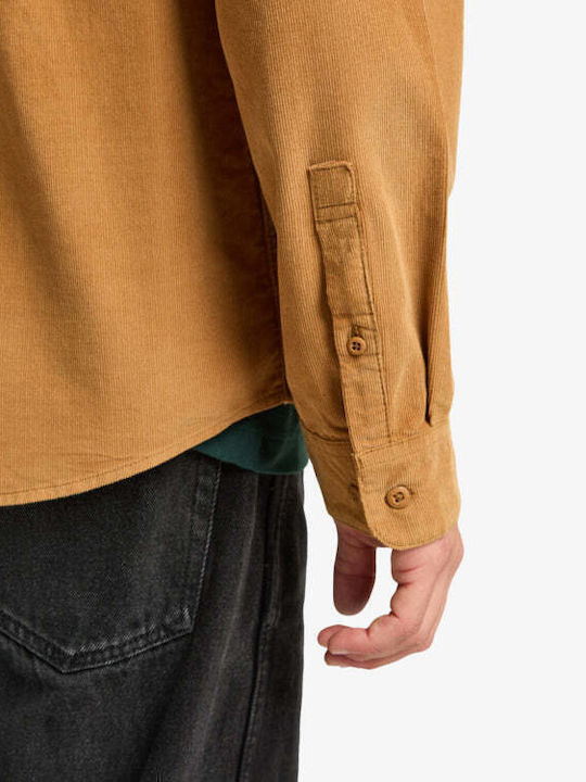 Long-sleeved Corduroy Shirt Camel