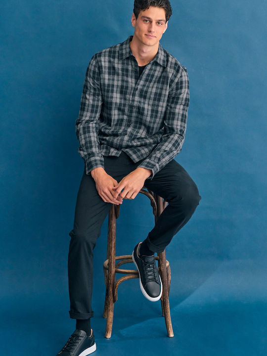 Long Sleeve Flannel Shirt in Regular Fit Check Check