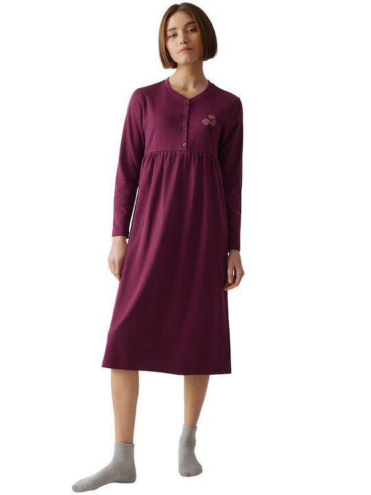 Minerva Winter Women's Nightdress Maroon
