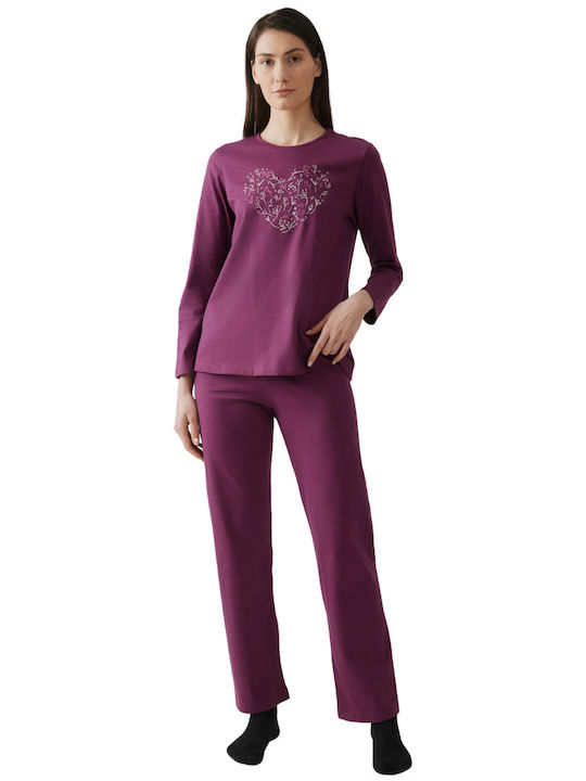 Minerva Winter Women's Pyjama Set Damask Heart