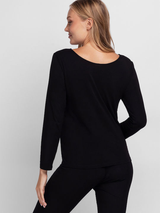 Dorina Winter Damen Pyjama-Set Black