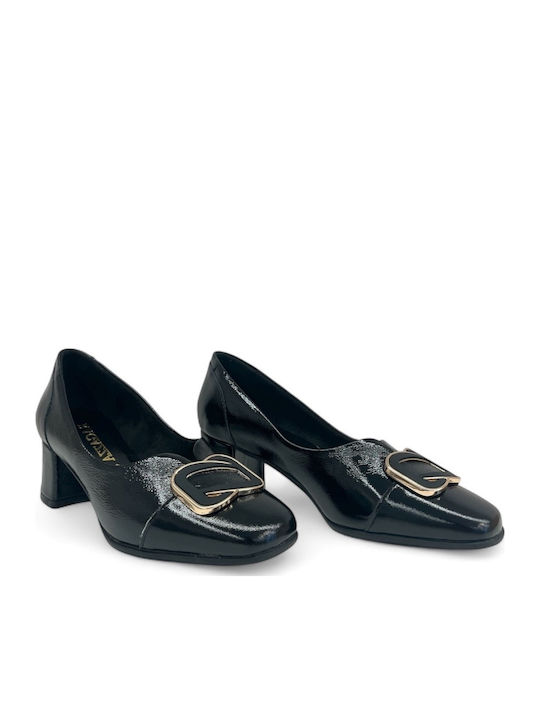 Pumps mit Chunky mittelhohem Absatz Schwarz