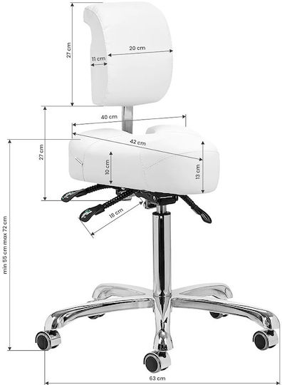 Salon Stools Räder Friseursalon- und Spa-Hocker mit Rückenlehne Schwarz