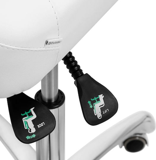 Salon Stools Räder Friseursalon- und Spa-Hocker mit Rückenlehne Schwarz