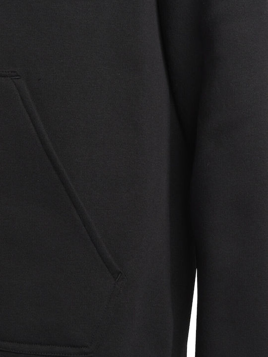 Fleece Παιδικό Φούτερ με Κουκούλα και Τσέπες Μαύρο Entrada22