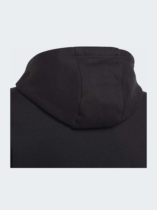 Fleece Παιδικό Φούτερ με Κουκούλα και Τσέπες Μαύρο Entrada22