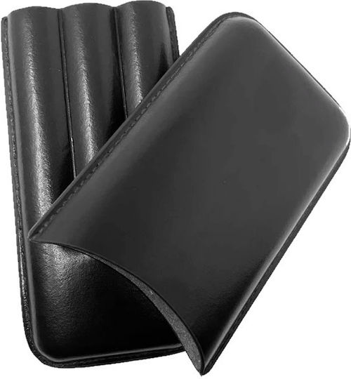 Leder Zigarrenetui Schwarz Für 3 Zigarren 3680