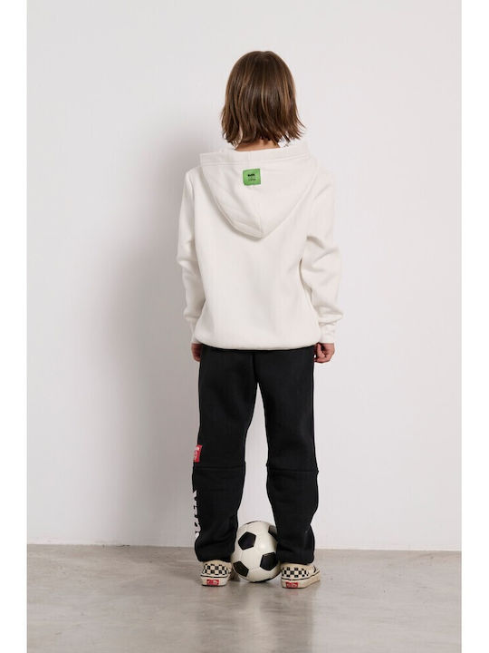 Fleece Kids Sweatshirt with Hood and Pockets Ecru Since Ever Minime