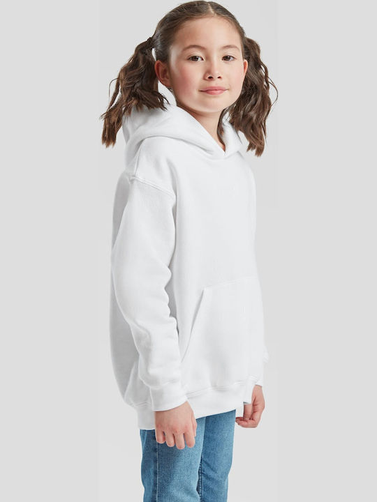 Kids Sweatshirt with Hood and Pockets White