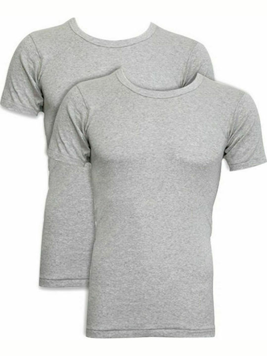 Men's Undershirts Short-sleeved in Gray Color 2Pack