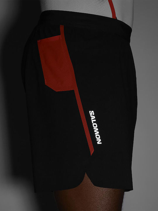 Men's Athletic Shorts Deep Black/fiery Red