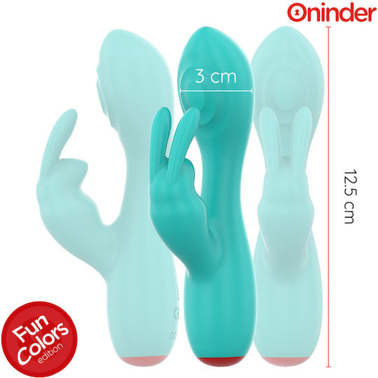 Oninder Cute Mini Δονητής Rabbit με Απομακρυσμένο Έλεγχο 3cm Τιρκουάζ