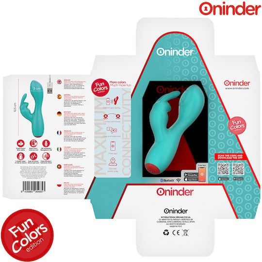 Oninder Cute Mini Δονητής Rabbit με Απομακρυσμένο Έλεγχο 3cm Τιρκουάζ