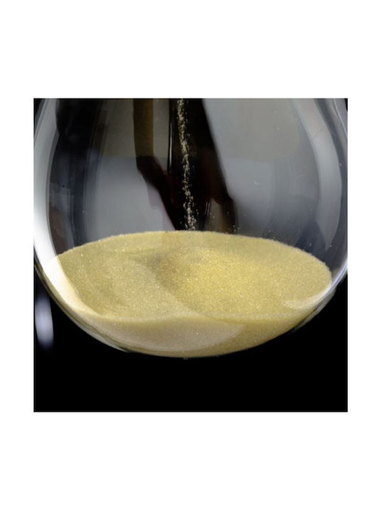 3D Bürodekoration Sanduhr Gold & Getrocknete Blumen 8x20cm