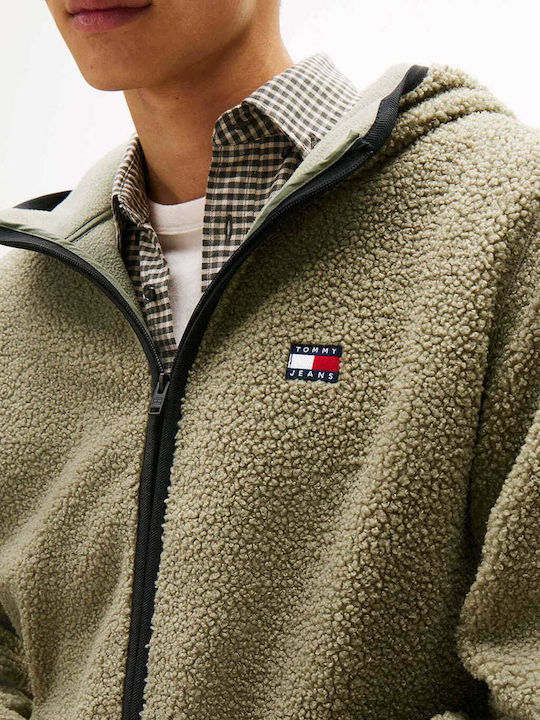 Men's Cardigan with Hood Light Green