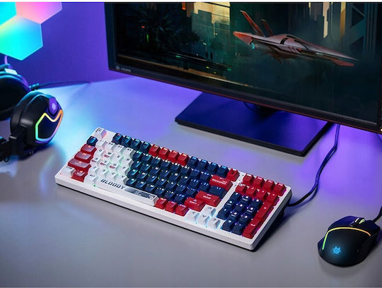 A4Tech Bloody S98 Gaming Mechanical Keyboard with BLMS Red Plus switches and RGB lighting (English US) Sports Navy