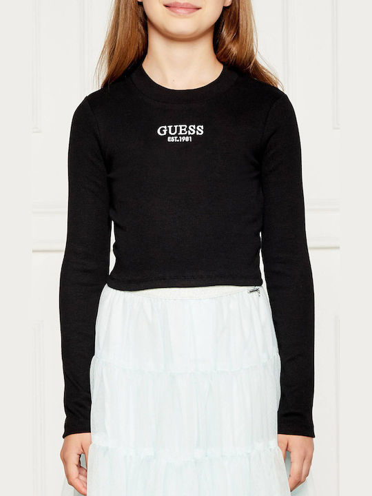 Παιδικό Crop Top Μακρυμάνικο Μαύρο