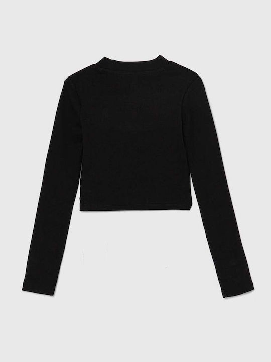 Παιδικό Crop Top Μακρυμάνικο Μαύρο