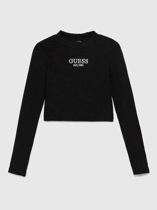Παιδικό Crop Top Μακρυμάνικο Μαύρο