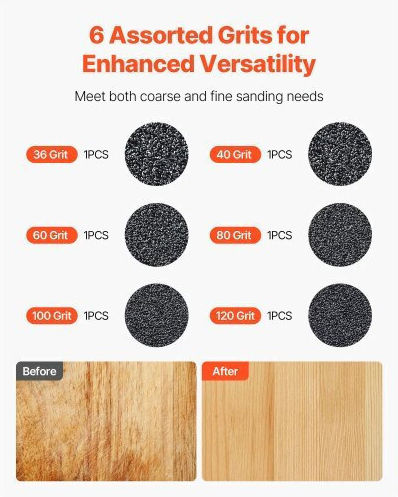 Vevor Tαινία Λείανσης 50x1066mm Σετ 6τμχ