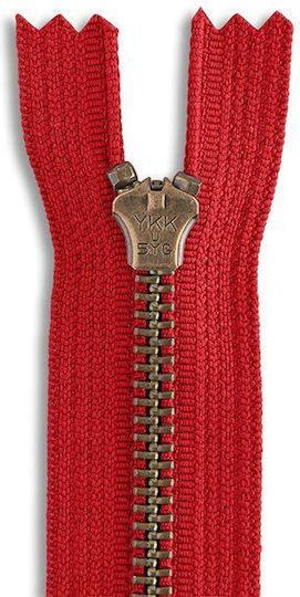 YKK Reißverschluss Rot aus Metall 75cm.