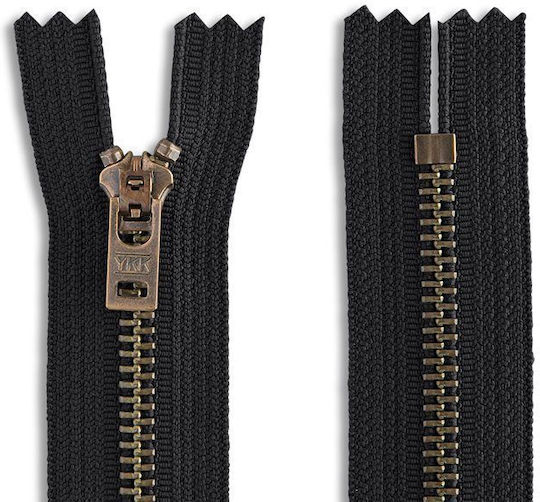 YKK Black Metal Zipper Sewing Supply 23cm