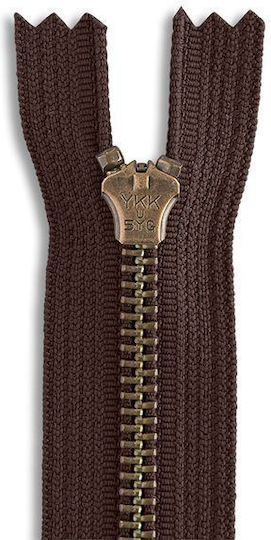 YKK Brown Metal Zipper Sewing Supply 23cm
