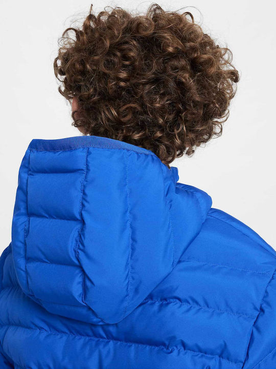 Kids' Sports Jacket with Lining & Hood Blue Sportswear