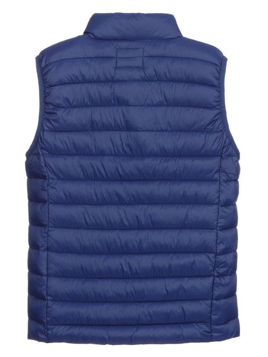 Kids' Quilted Jacket Sleeveless Short Blue