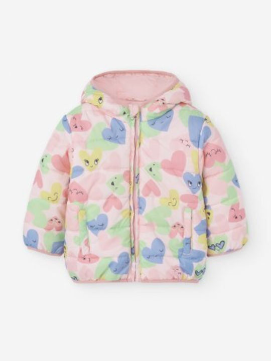 Kids' Quilted Jacket with Lining & Hood Multicolour