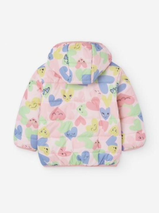 Kids' Quilted Jacket with Lining & Hood Multicolour