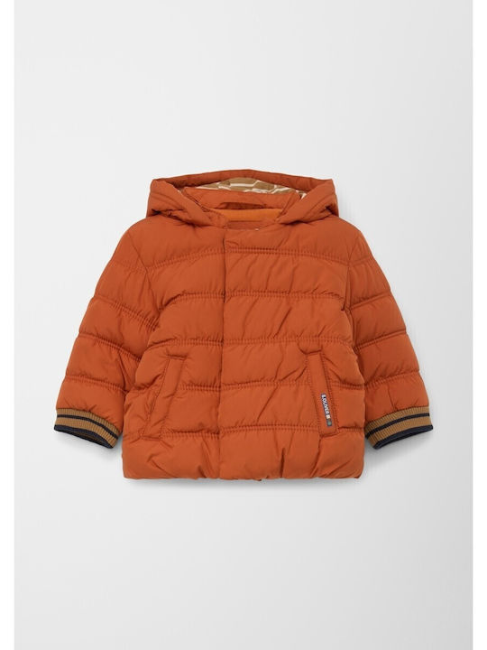 Kids' Quilted Jacket Short with Lining & Hood Orange