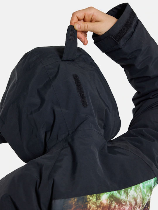 Wasserdicht Kinder Freizeitjacke mit Futter & Kapuze Schwarz