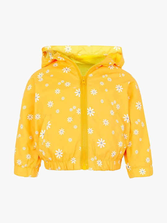 Kids Casual Short Hooded Jacket Yellow