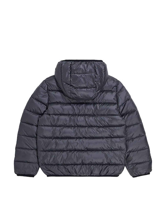 Παιδικό Casual Μπουφάν Κοντό με Κουκούλα Grey