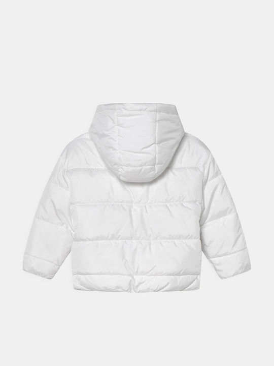 Kids' Quilted Jacket Short with Hood White