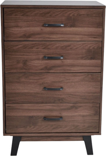 Συρταριέρα Креватокамарас Дървена с 4 чекмеджета Walnut Color 60x40x93бр