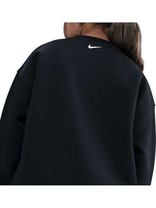 Fleece Παιδικό Φούτερ Μαύρο Sportswear Club