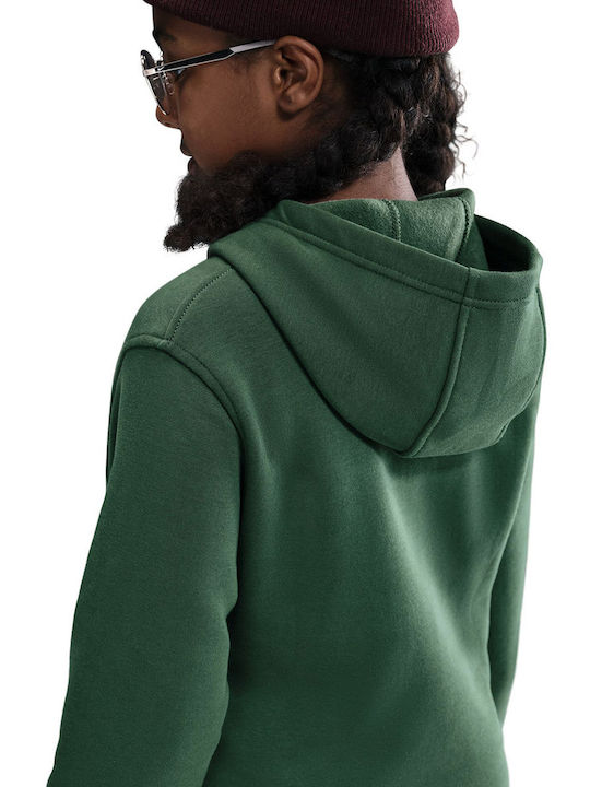 Fleece Παιδικό Φούτερ με Κουκούλα και Τσέπες Πράσινο Sportswear Club
