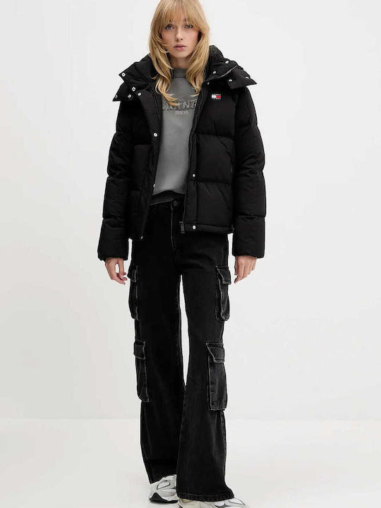 Alaska Kurz Damen Puffer Jacke Wasserdicht für Winter Black