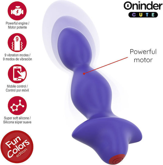 Oninder Anal Plug with Wireless Functionality and Vibration Purple