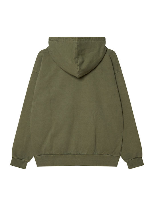 Lowercase Pigment Cardigan With Hood Olive