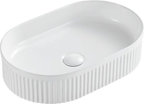 Karag Επικαθήμενος Νιπτήρας Πορσελάνης 50x32x12.2cm Λευκός Karag Επικαθήμενος Νιπτήρας Πορσελάνης 50x32x12.2cm Λευκός