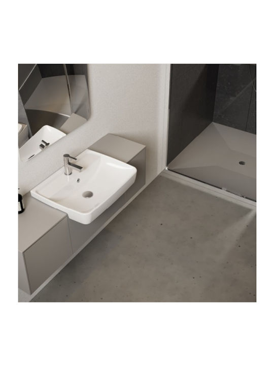 Cerastyle Duru 60 035100-u Επιτοίχιος Νιπτήρας Πορσελάνης 60x40cm Λευκός