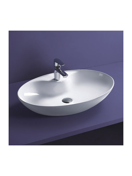 Ceramita F006 Countertop Sink Porcelain 65x43x14cm White