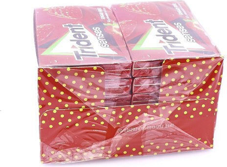Trident Senses Chewing Gum With Strawberry Flavour 12pcs 27gr