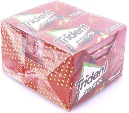 Trident Senses Chewing Gum With Strawberry Flavour 12pcs 27gr