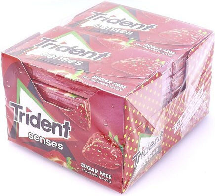 Trident Senses Chewing Gum With Strawberry Flavour 12pcs 27gr