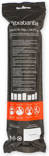 Brabantia Σακούλες Απορριμάτων Χωρητικότητας 20lt με Κορδόνι Type D 20τμχ Λευκές
